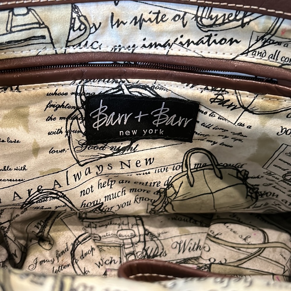 Barr + Barr Brown Leather Handbag Satchel Purse - Picture 15 of 16